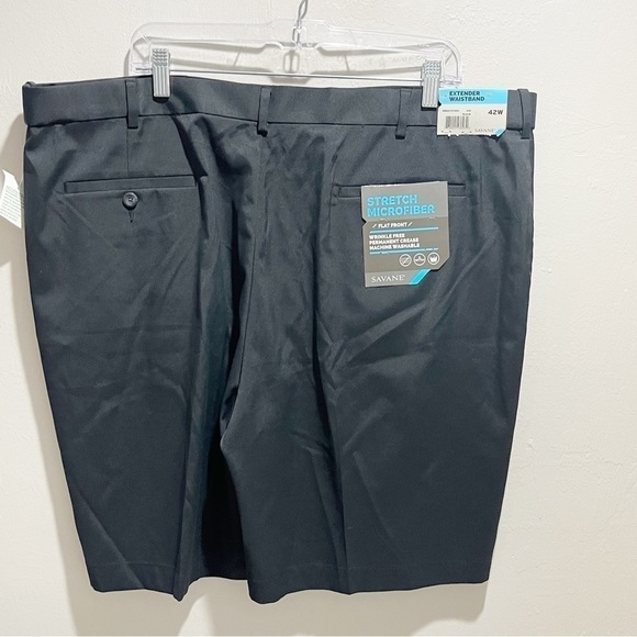 SAVANE Women’s Black Stretch Microfiber Wrinkle Free Extender Waist Short 42 - Picture 2 of 8